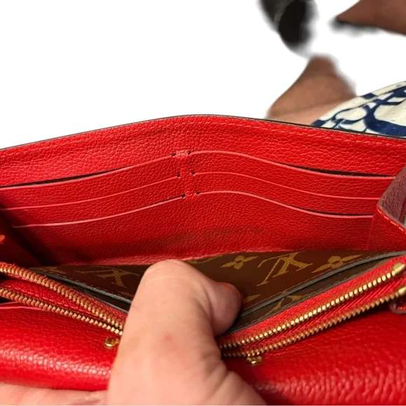 Full Inclusion Louis Vuitton Pallas Wallet Monogram & Cerise Red Leather - EUC - Picture 9 of 14